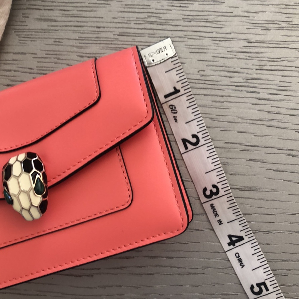 Bulgari Coral pink Serpent Women's card Bag - Picture 10 of 12